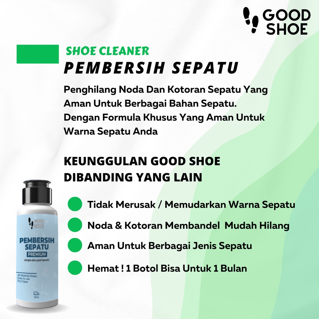 Paket Hemat 2 Botol Good Shoe Shoes Cleaner Kit Pencuci Sepatu Dan Perawatan Sepatu Kotor Noda Lumpur Susah Hilang Sabun Pembersih Sepatu Putih Canvas Kanvas Suede Futsal Bola Sneakers Sabun Cuci Sepatu