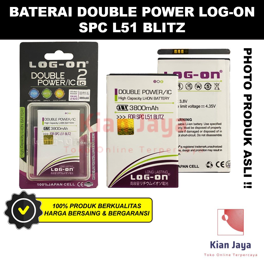 Baterai Double Power Log-on Hp SPC L51 Blitz Batre Batrai Battery Original Logon