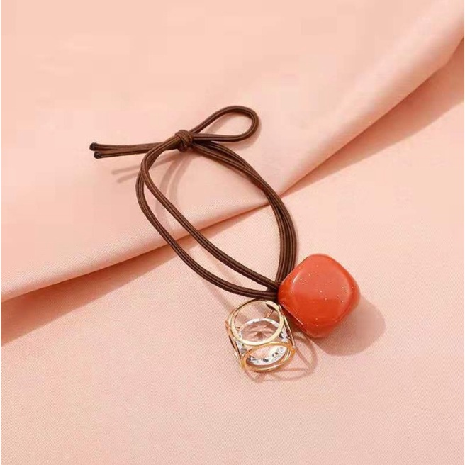 OSM JKT F5168 (1 PC ) Ikat Rambut Korea Geometri / Kuncir Rambut / Aksesories Rambut Wanita-Pink