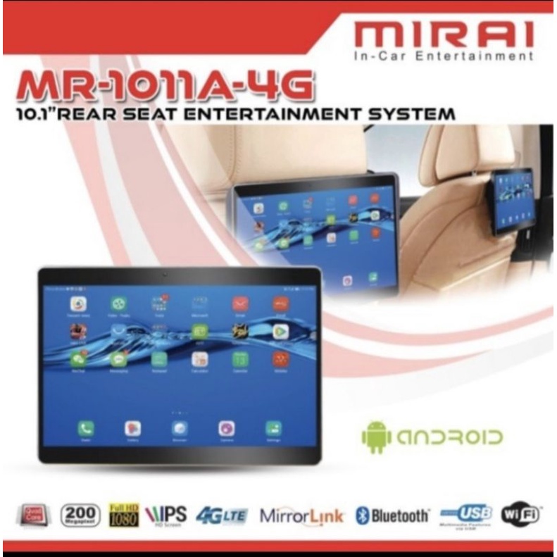 Headreast cli on android MIRAI MR-1011A-4G layar 10 inc