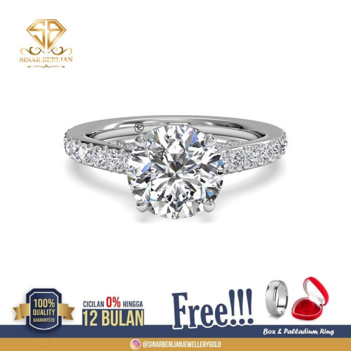 Sinar Berlian Jewellery Cincin Berlian Eropa Asli Natural F Vvs Sb074 Shopee Indonesia