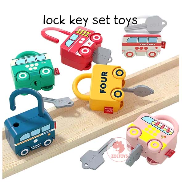 Zoetoys Lock Key Set Toys | Mainan Kunci Gembok Anak Tema Transportasi