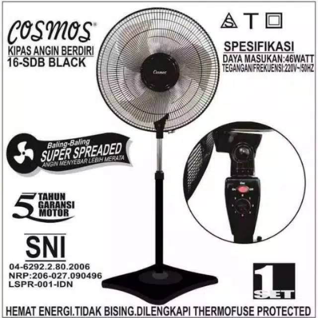 Kipas Angin Berdiri 16 inc SDB / stand fan COSMOS 16