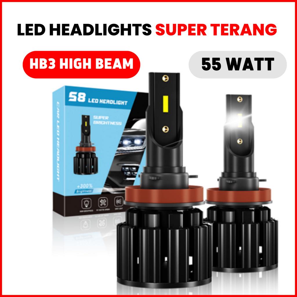 Lampu LED HB3 High Beam mobil (Merk S8 = 55 WATT) - SUPER TERANG - Lampu high beam / lampu jauh (lampu jauh innova reborn)