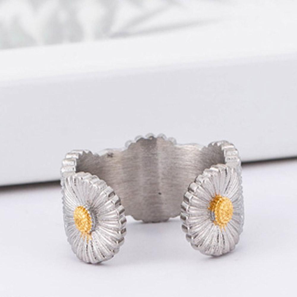 Preva Daisy Rings Vintage Adjustable Open Fashion Jewelry Hip Hop Bunga Cincin