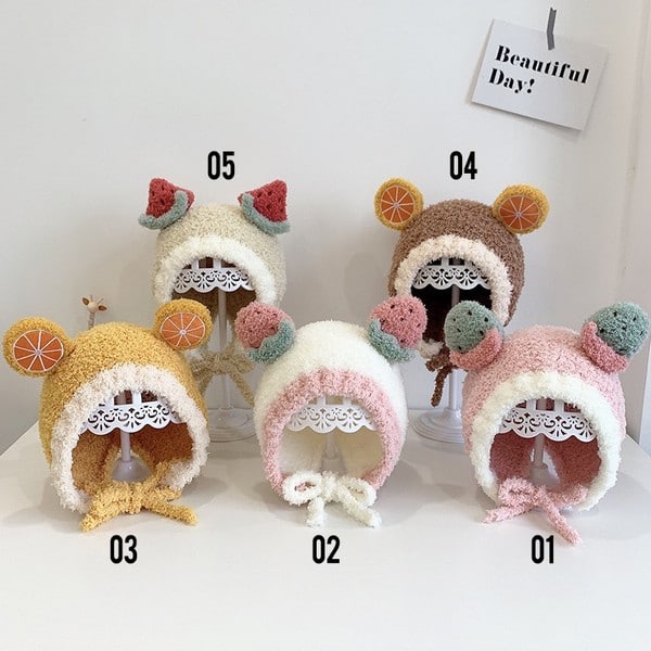 LID8017 - TOPI ANAK RAJUT RENDA POMPOM TOPI FASHION BABY HAT HANGAT