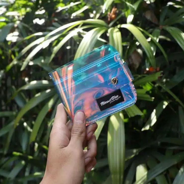 [BKL. 180974] Dompet lipat koin pvc transparan hologram rainbow korea lucu kpop