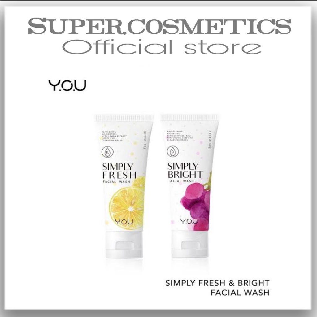 Y.O.U Simply Fresh - Simply Bright Facial Wash 60ml - YOU