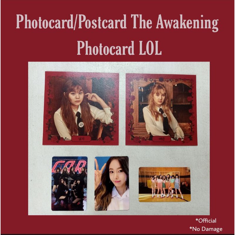 Photocard Gfriend Sinb The Awakening LOL & Postcard Gfriend Yerin Umji The Awakening Official