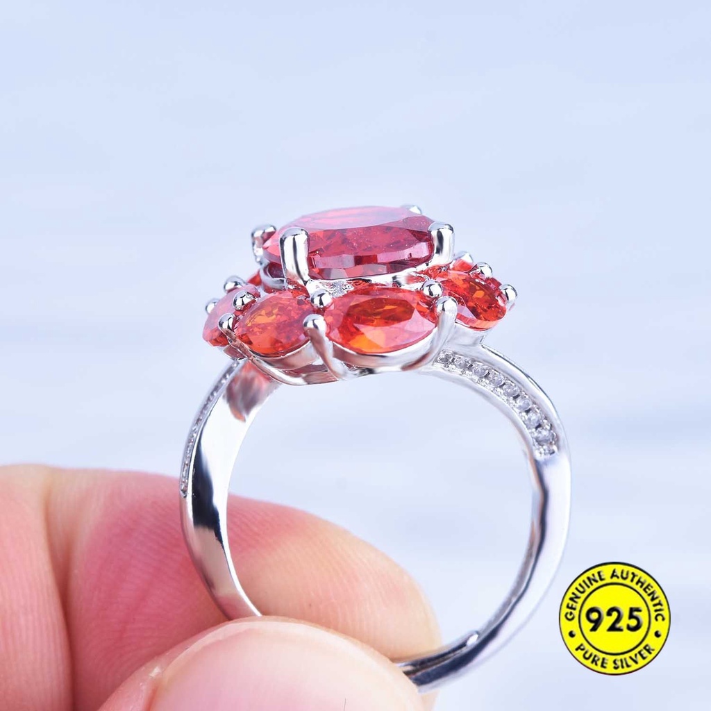 New Luxury Colored Gems Open Adjustable Ring Creative Female