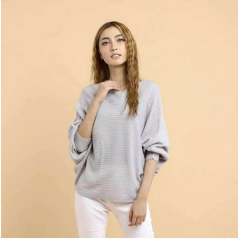 Batwing Sweater Rajut Premium LASPERAL Sweater Jumbo Atasan Blouse Premium