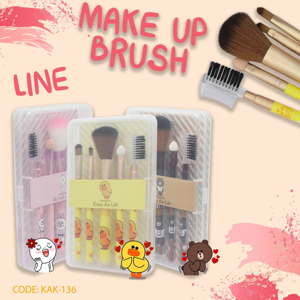 Hello Kitty Kaleng Makeup Brush Set Set Kuas Make Up KAK 71