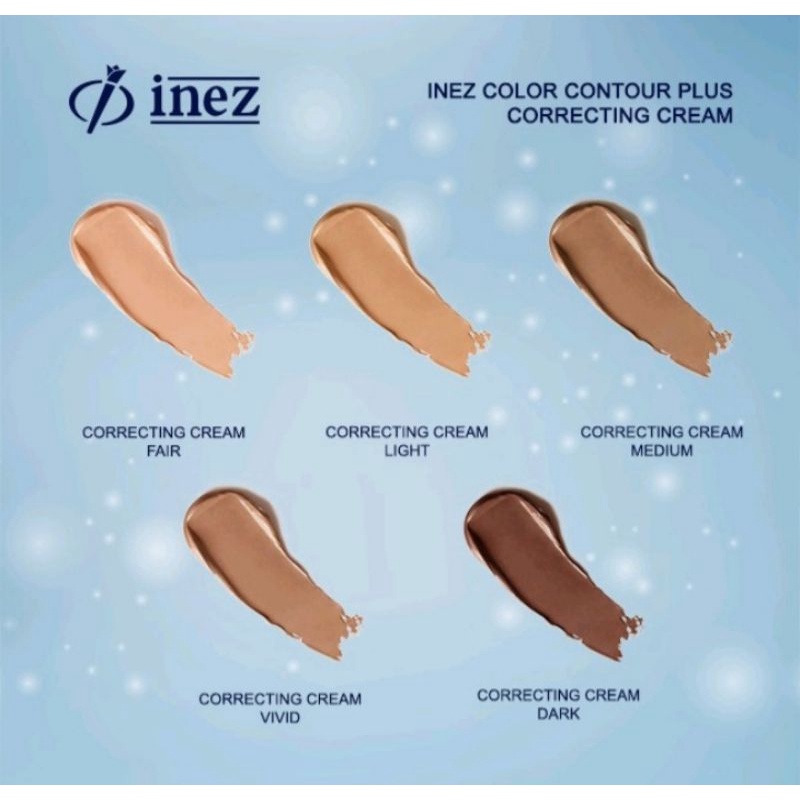 Inez Color Contour Plus Correcting Cream / Foundation Padat Tahan Lama Full Coverage