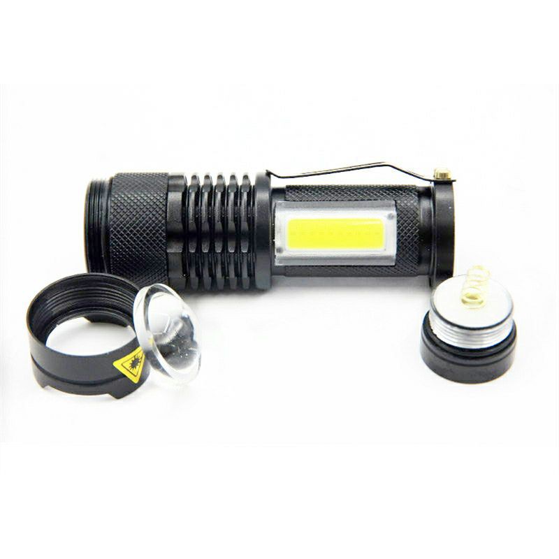 TaffLED Senter LED 3800 Lumens Waaterproof Pocketman COB Zoomable - P1 - Black