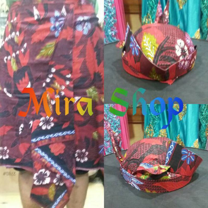 Blangkon Cak Surabaya Jawa Timur Polos+Sembong Besar Polos Ukrn Anak Dan Dewasa