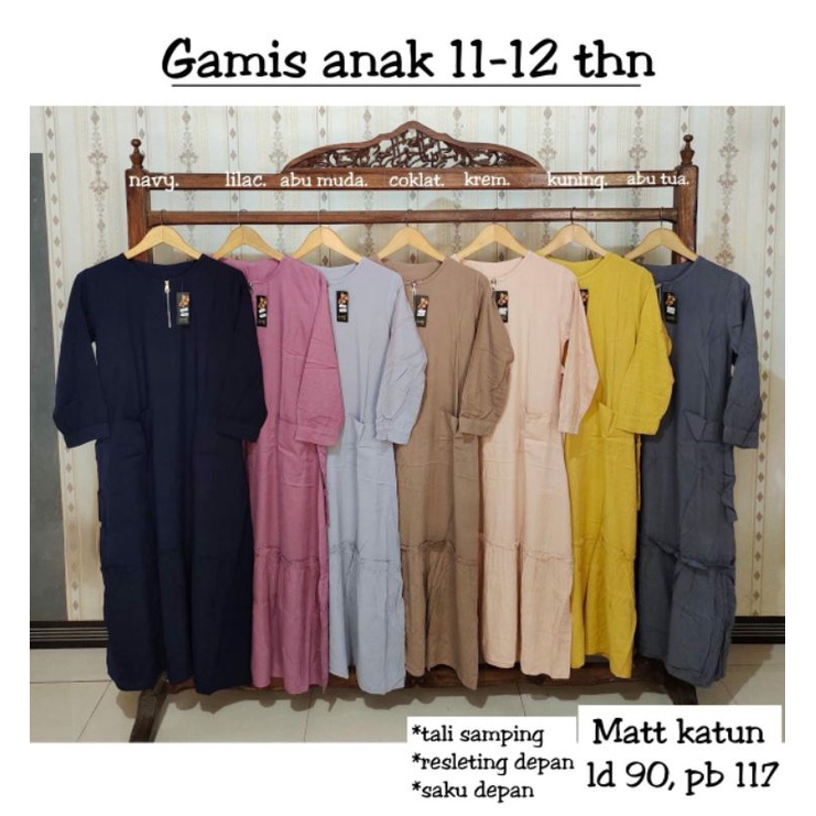 GAMIS ANAK USIA 11-12 TAHUN/GAMIS ANAK REMAJA