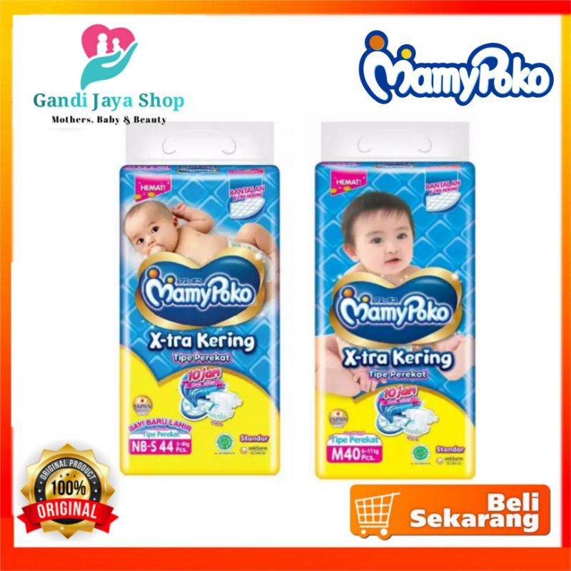 Mamypoko Popok Tape|Pants Extra Kering NB-S44/S38/M32/M40/L28/XL26/XXL24