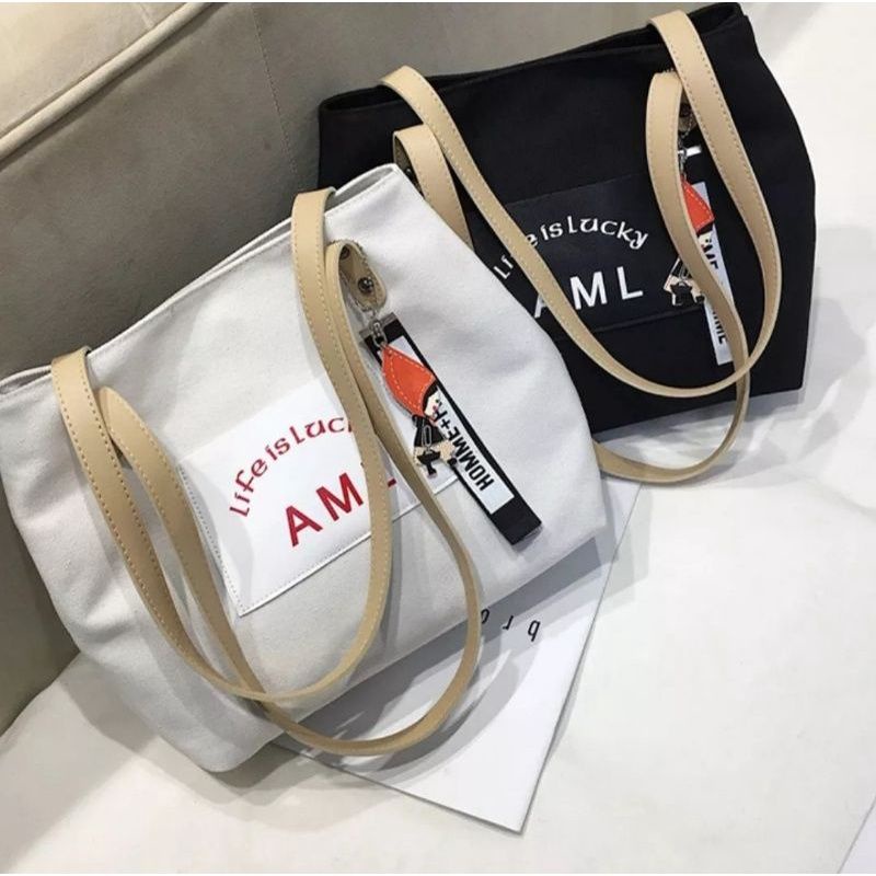 Tote Bah Wanita ~ Tote Bag Cute Korean Style ~ Tote Bag Canvas