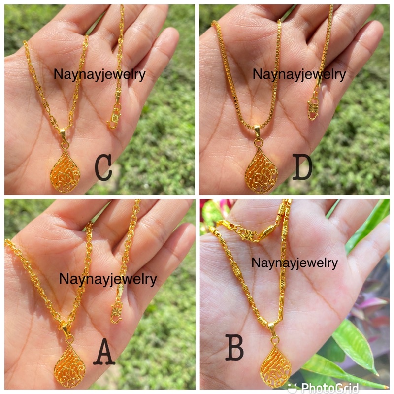 Kalung koin yaxiya warna 24k / berserta liontin oval ukirukir