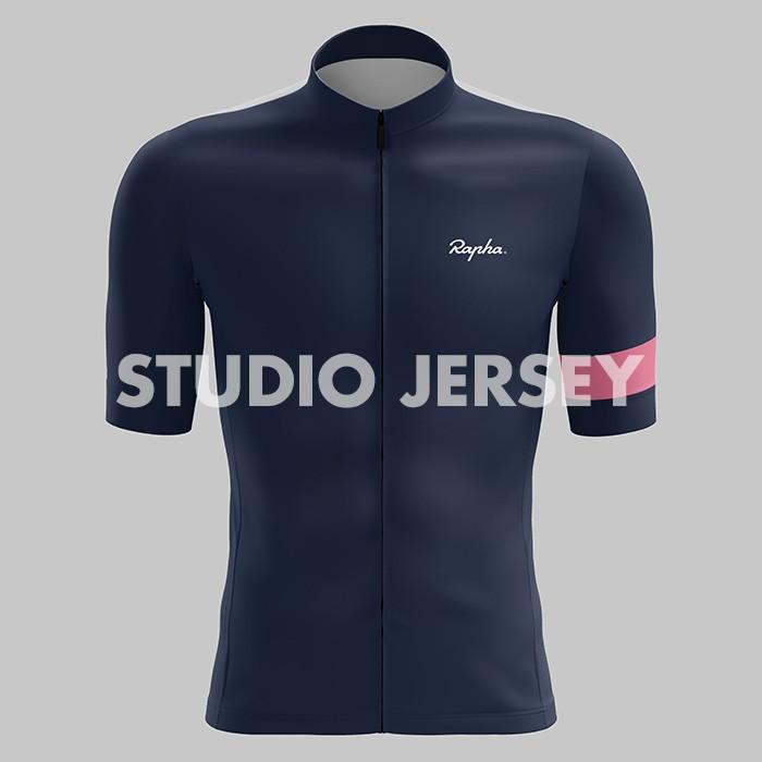 Rapha Navy Pink Jersey Cycling Sepeda