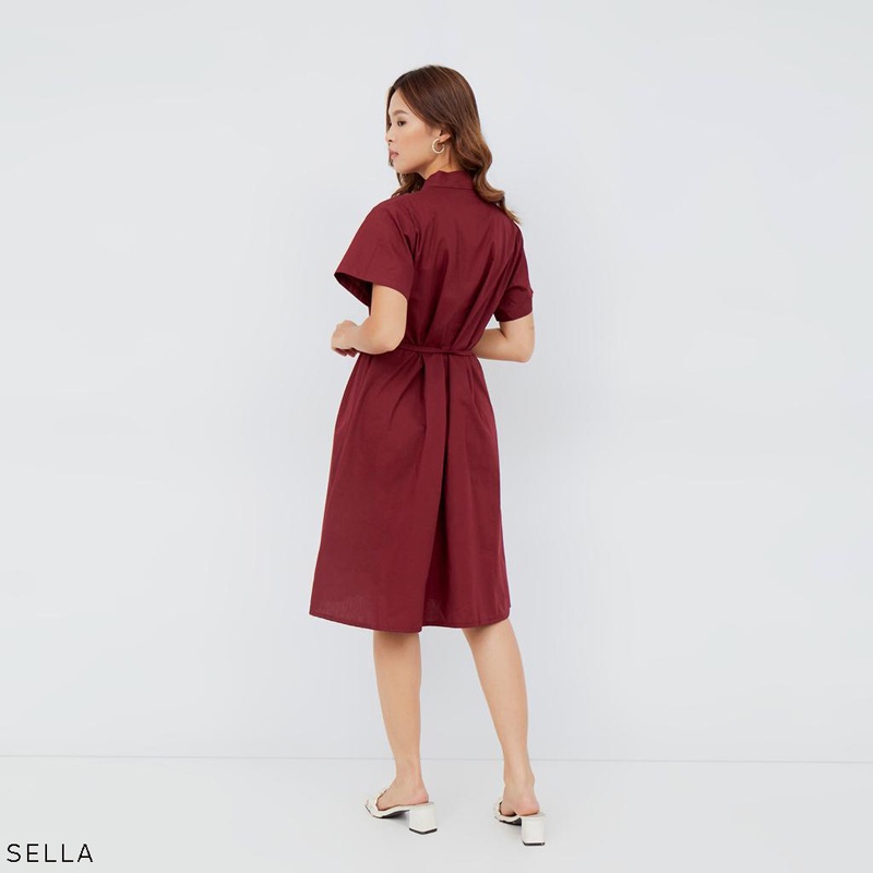 Evercloth Sella Dress Wanita Terusan Modern Gaun Wanita