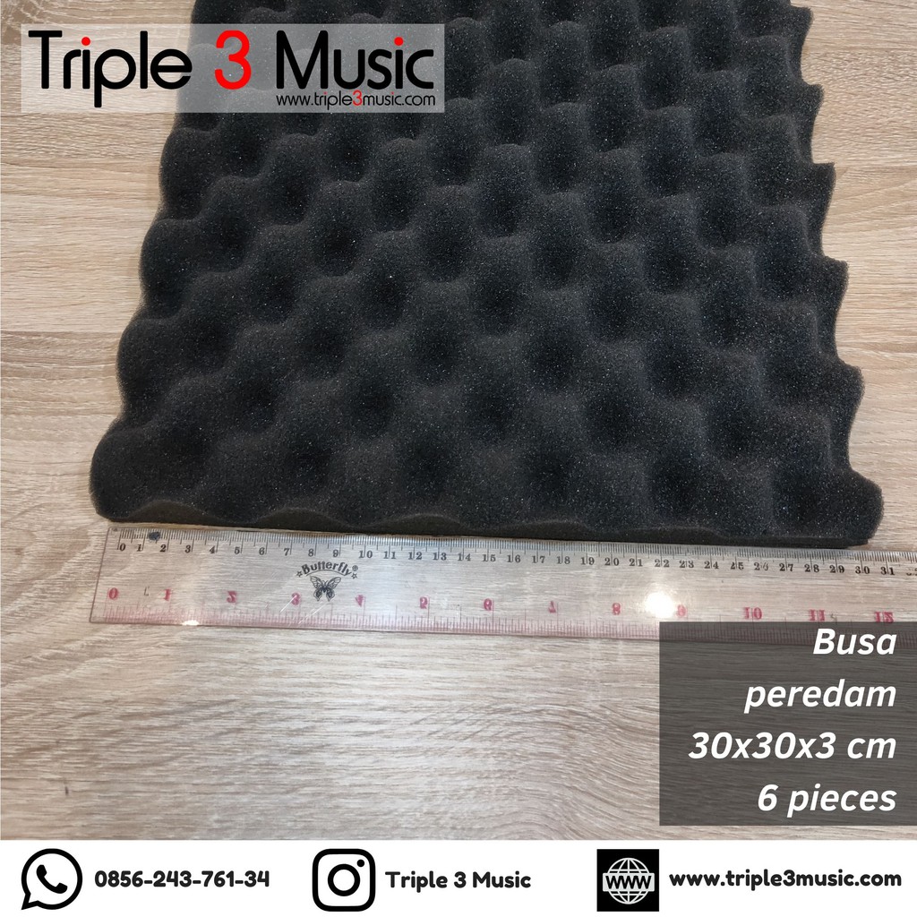 JRD Paket 6 pieces Busa Telur peredam suara acoustic foam 30x30x3 Cm