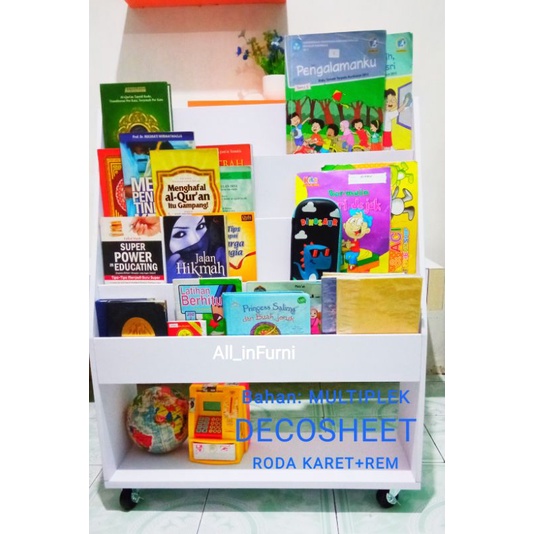 Rak Buku Anak Susun/ Rak Buku Anak Kayu/ Rak Buku Montessori