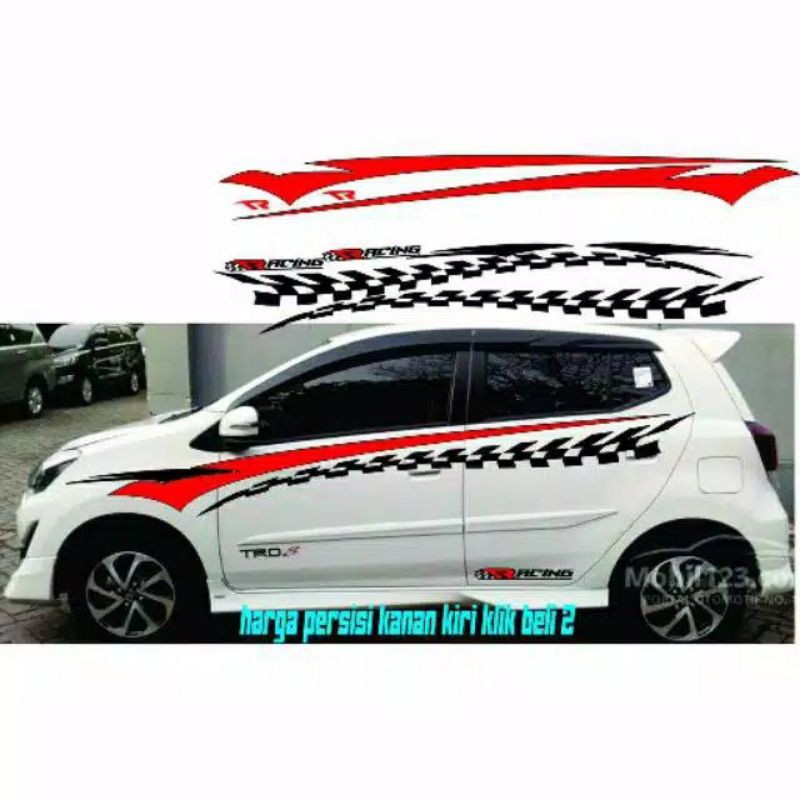 Stiker mobil Agya cutting stiker Agya stripe mobil dll terbaru