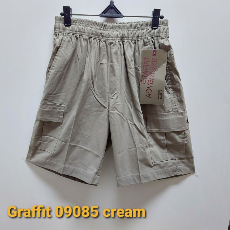 CELANA OLAHRAGA PENDEK GRAFFIT 09085 CREAM ORIGINAL