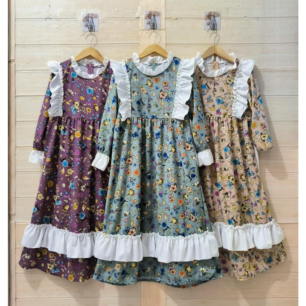 MOMOGI - GAMIS MAXI ANAK PEREMPUAN FLORAL FELYCIA / VOXY PREMIUM / Usia 5-13thn