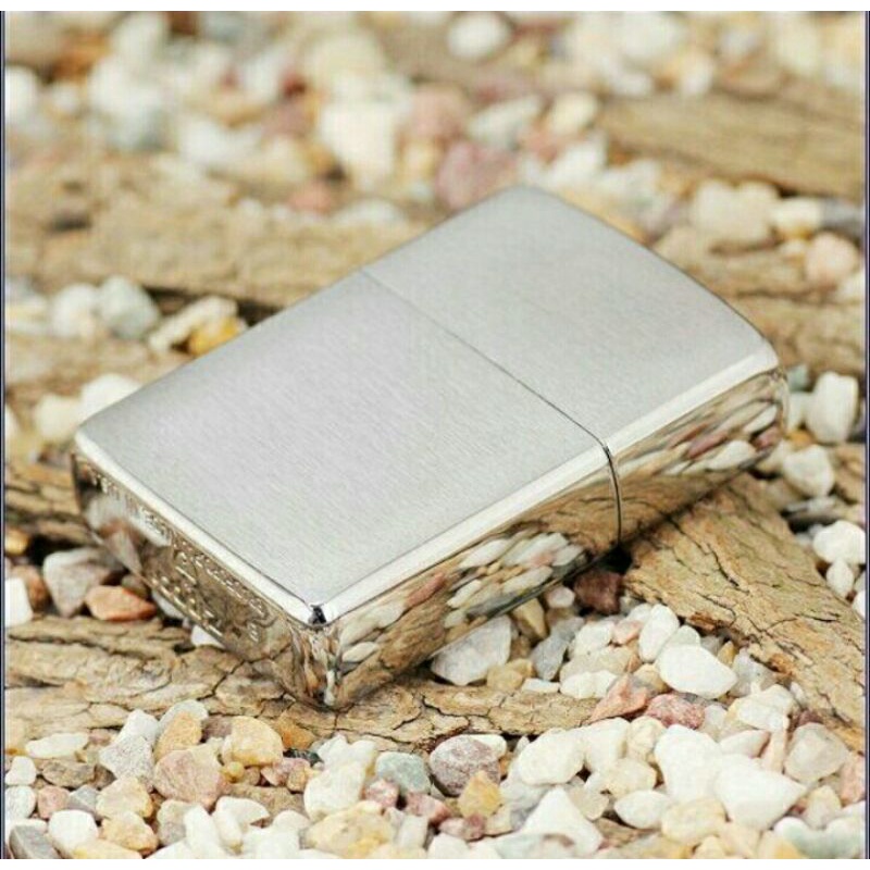 Bayar Ditempat Korek Api Zippo Silver Brush Polos Premium