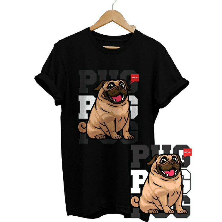 KAOS TSHIRT ANJING PUG COMBED 30S