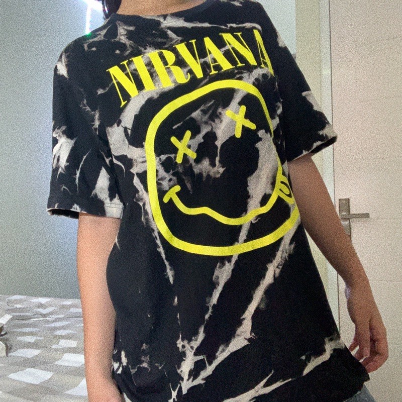 Kaos Band Tee Nirvana tie dye top / tshirt