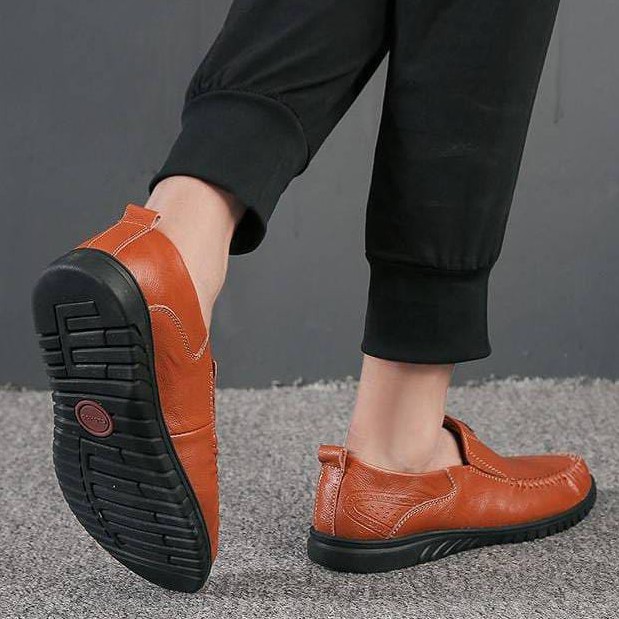 TBIG [COD] LEON Sepatu Pria Import Slip On Sepatu Sopan Formal Casual Santai