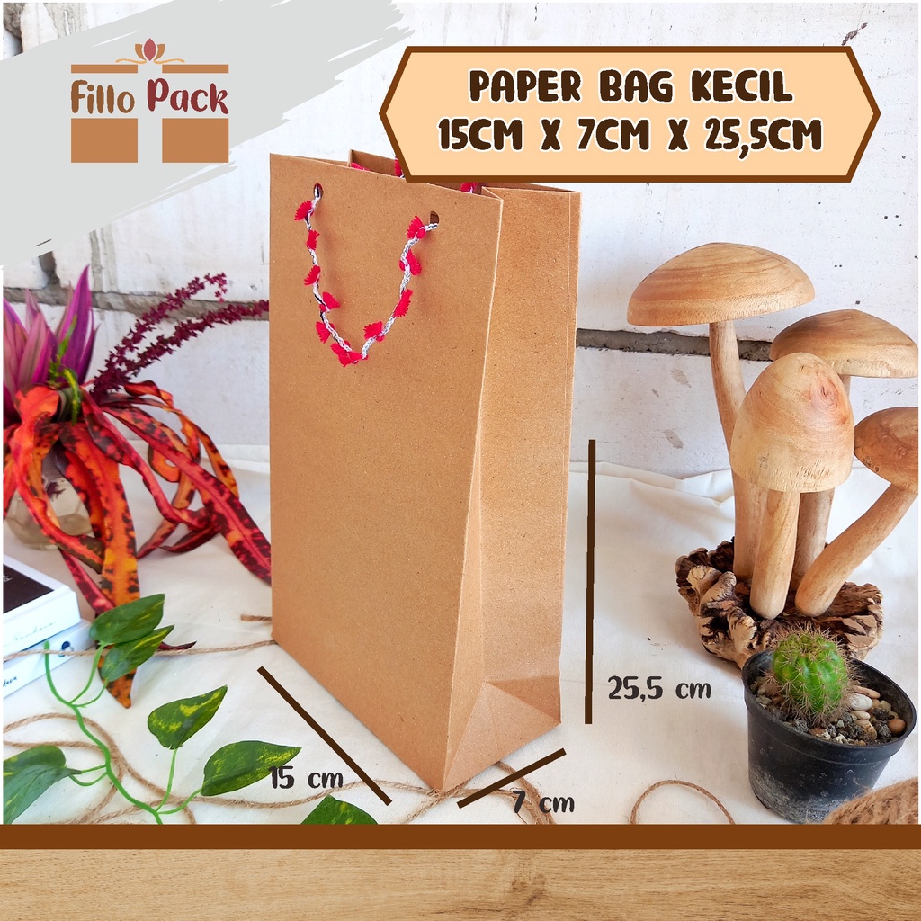

Paper bag coklat 15x7x25,5 cm/paper bag estetik/paper bag souvernir/paper bag kado/paper bag kecil