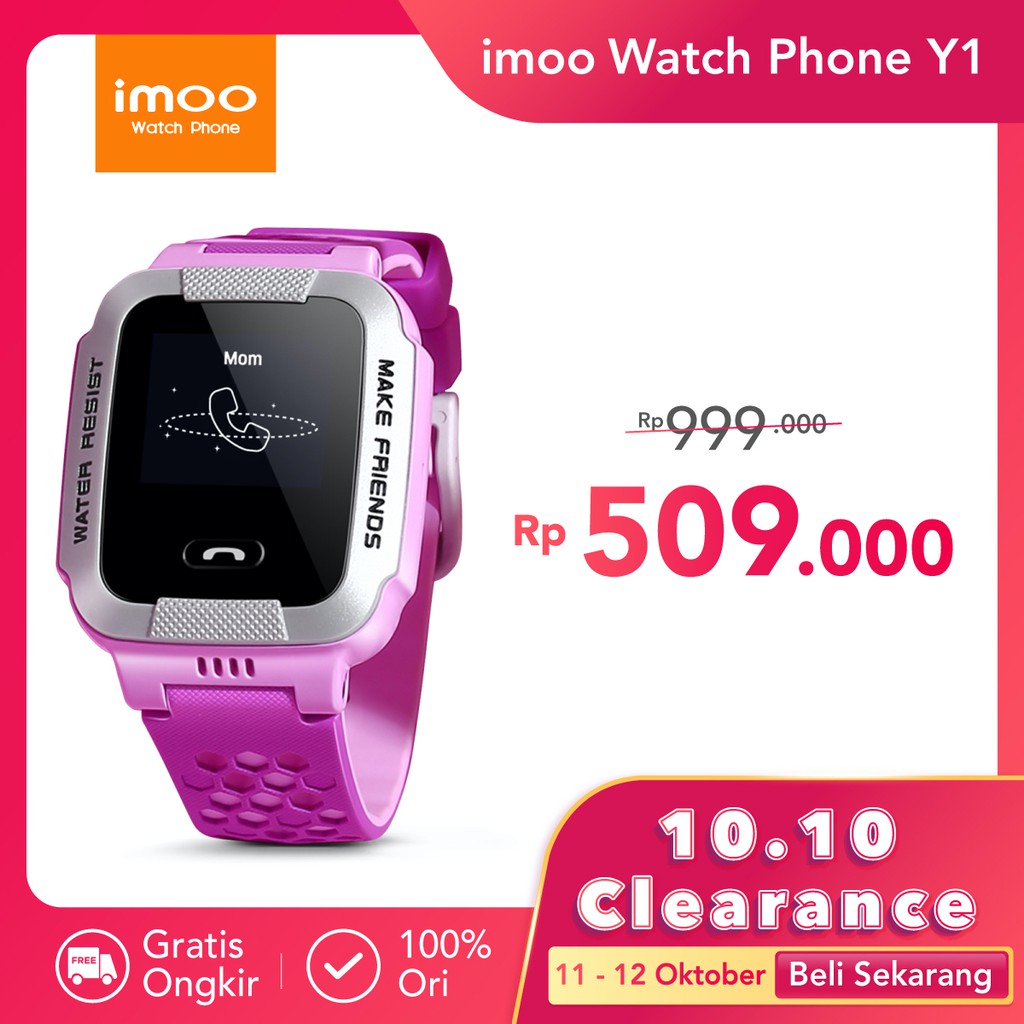 imoo Watch Phone Y1 Purple - Jam Anak Pintar / Waterproof / Garansi ...