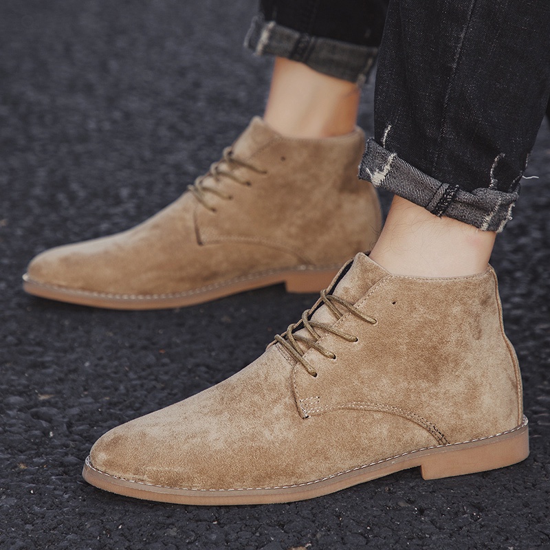 Kulit Asli Suede Sepatu Desert Boots Pria Casual Import Keren Klasik Original Martin Boots Formal Kerja Kuliah Cowok Lentur 175