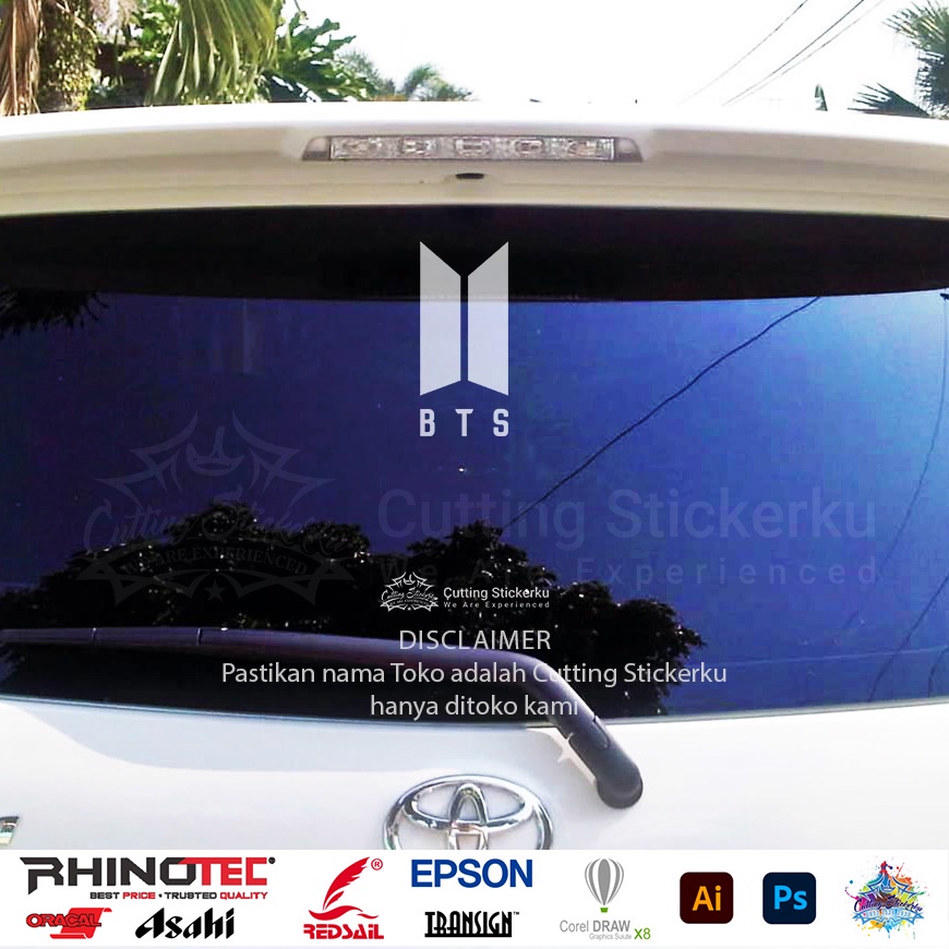 Cutting Stiker BTS Army Logo Variasi Motor Mobil Sticker Timbul Keren Nyala Dasbor Spakbor Visor Body Kaca Helm Hologram Reflective Tahan Air Bodi Samping Scoopy Vario Beat NMAX PCX Vespa Aesthetic Kpop Pickup Windshield Kustom Modif