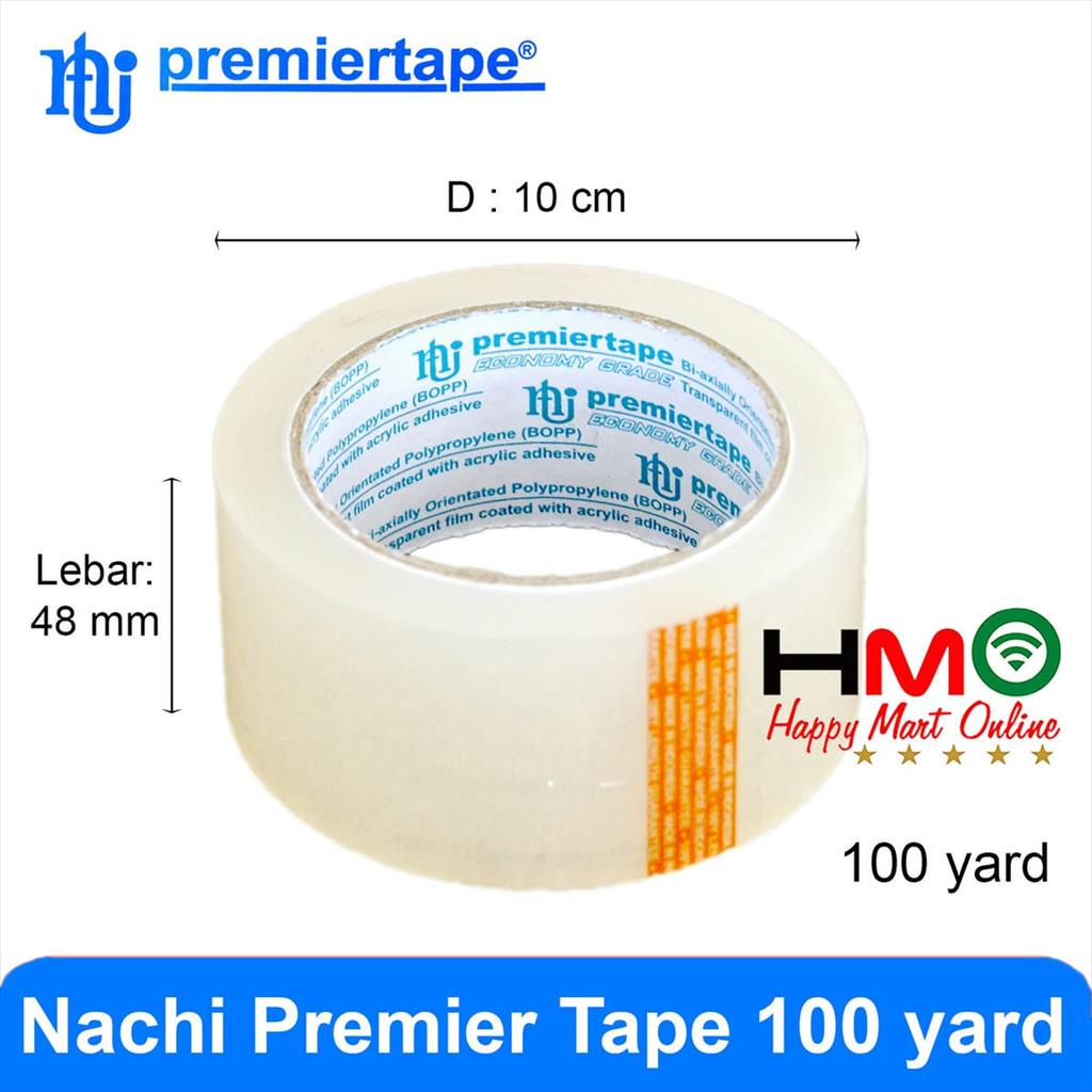

Isolasi Nachi Premiertape 48mm x 100 Yard Lakban Bening Isolasi Bening Nachi Premier Tape Transparan