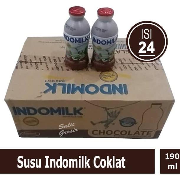 

READY COD Indomilk Susu Botol Cair Coklat 190 ml 1 Karton Isi 24 Botol