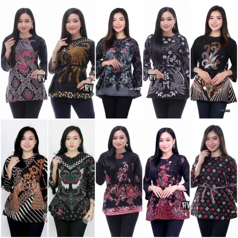 blouse batik blus warna hitam