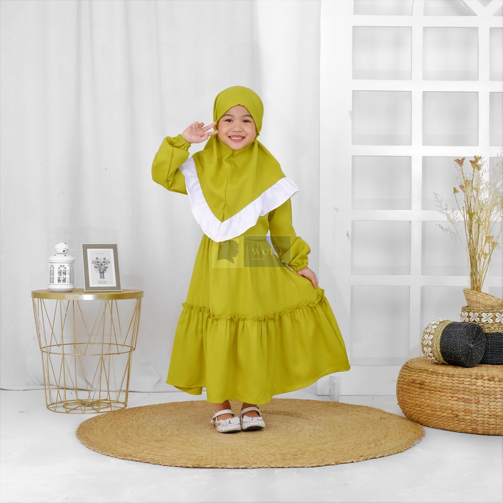 Shafa LEMON FREE JILBAB gamis anak terbaru 2022 pakaian muslim anak perempuan busana terbaru/trendi 