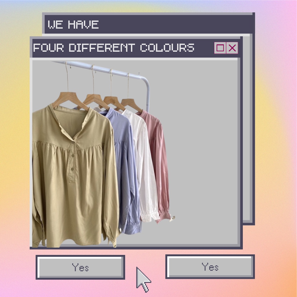 Lea Long Sleeve Kemeja Wanita Atasan Lengan Panjang Premium Adem Kekinian