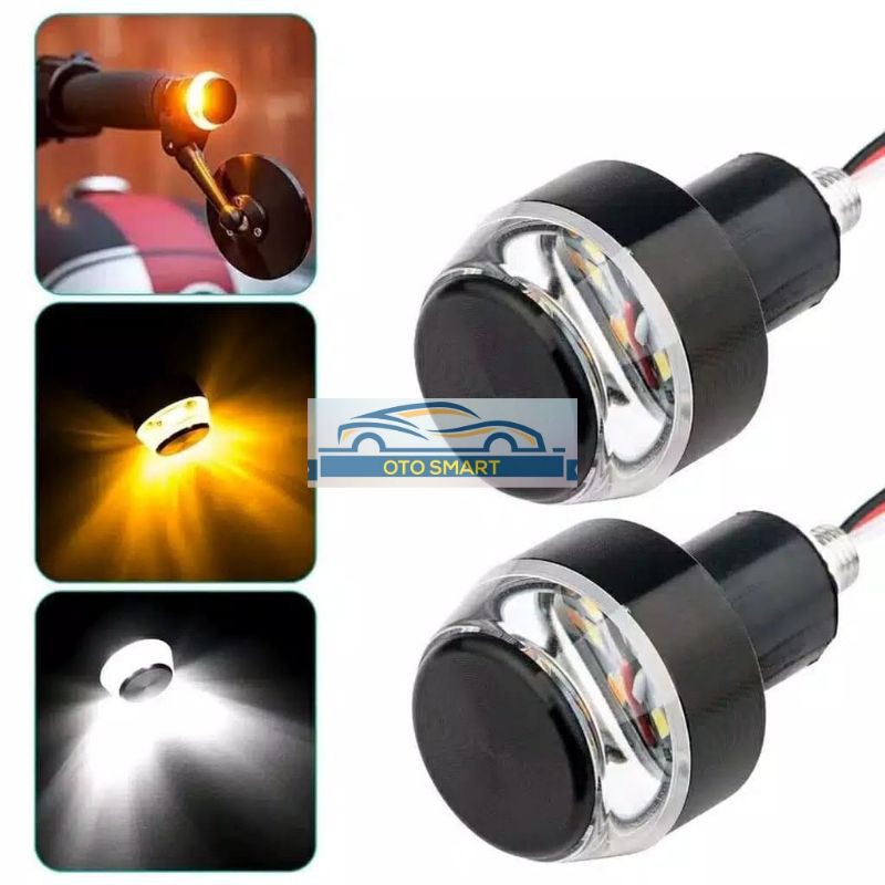 Lampu LED Jalu  Stang Motor DRL LED 2 Model Fungsi Sein Sen Motorcycle End Bar