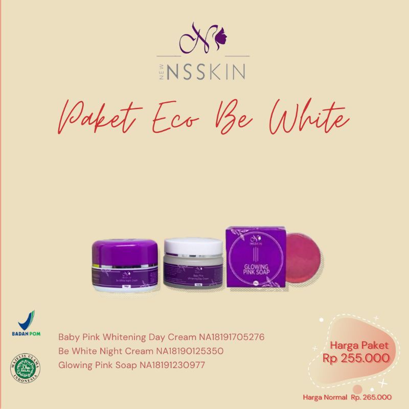Paket Eco be White New Nsskin Memutihkan Skincare BPOM