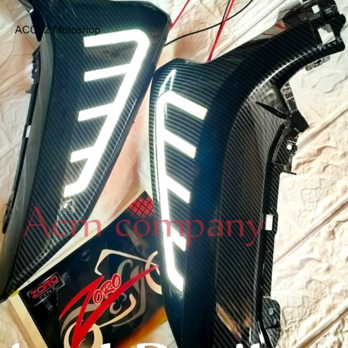 cover sen plus lampu ALL NEW NMAX 2020 2021 karbon kilap - Putih - Putih