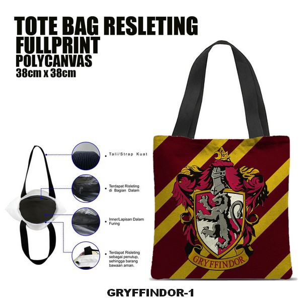 Tas / Tote Bag Polycanvas Full Print Resleting - Harry Potter Series.1