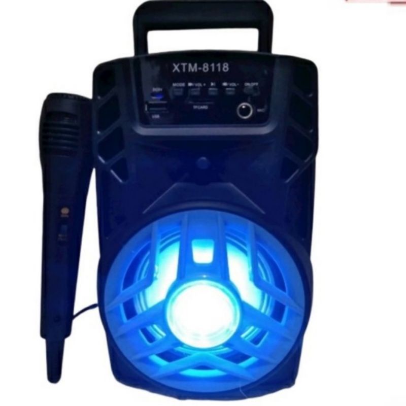 Speaker Bluetooth 5Inchi Xtm 8118 Bonus Microphone Karaoke Speaker Wireless Radio Fm Salon Aktif Estra Bass Best Sound Speaker Portable Led Speaker Aktif 5Inc