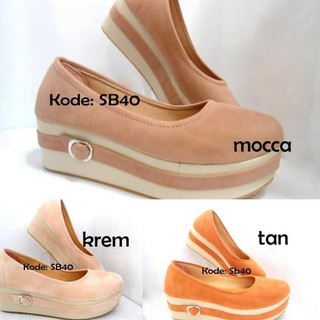 PRODUK MURAH SEPATU WANITA SHOES  PLATFORM BASIC SUEDE 