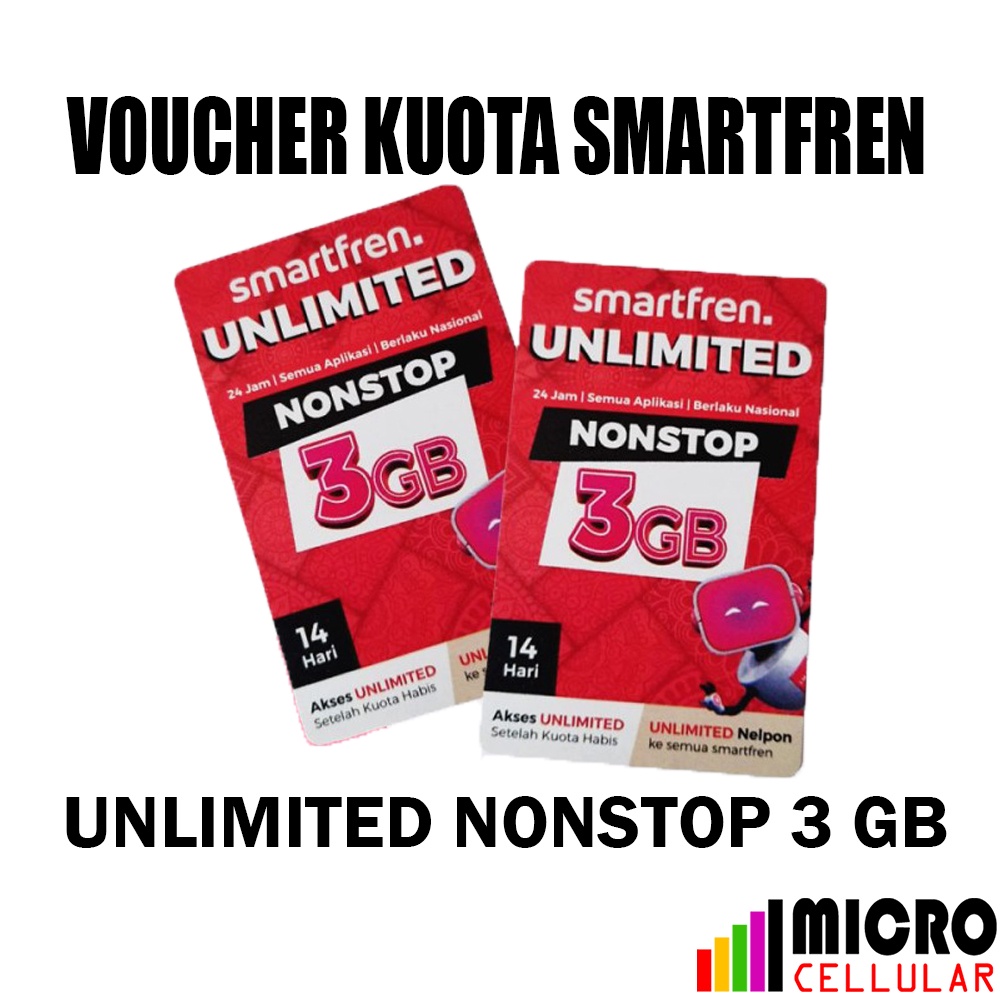 Voucher Kuota SMARTFREN UNLIMITED NONSTOP 3 GB (14 Hari)